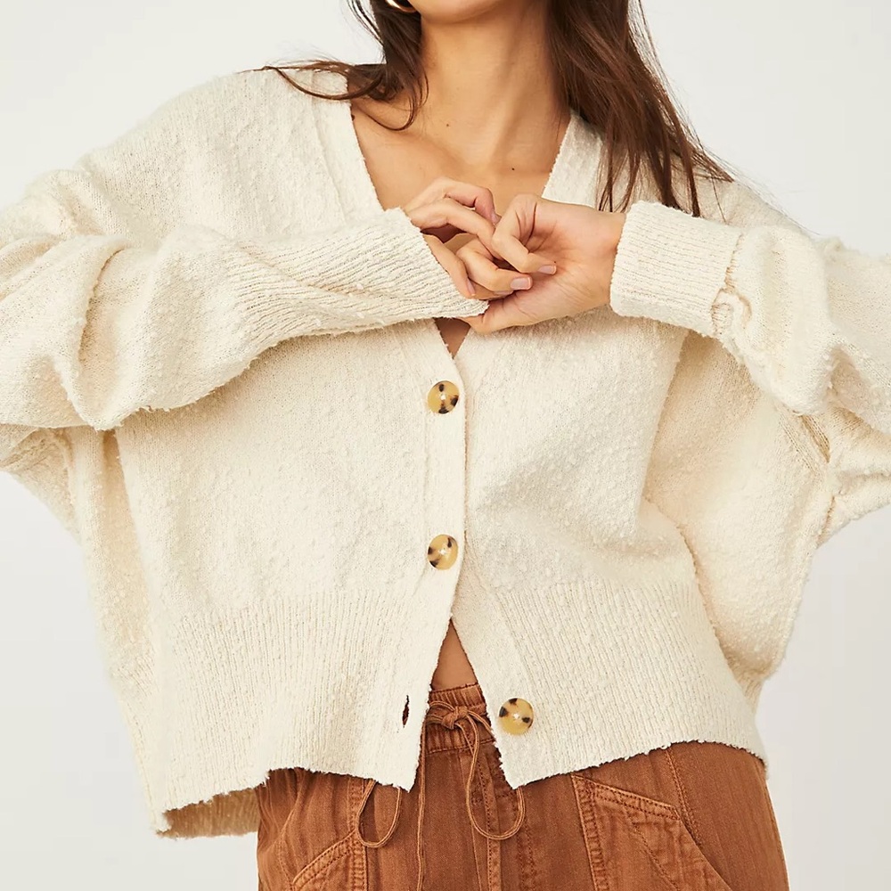 Free People Found My Friend Cardigan XS cream